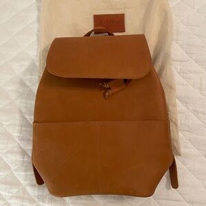 Parker clay abbey leather drawstring backpack bag new with tags